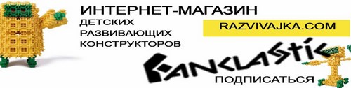 Логотип компании Razvivajka.com, интернет-магазин детских развивающих конструкторов, официальный дилер FANCLASTIC